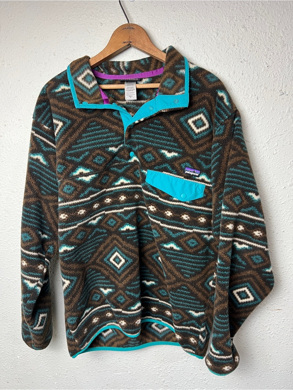 Patagonia Synchilla Snap T fleece pullover Aztec Tribal Western Men’s Size Mediu